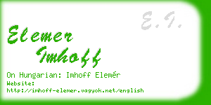 elemer imhoff business card